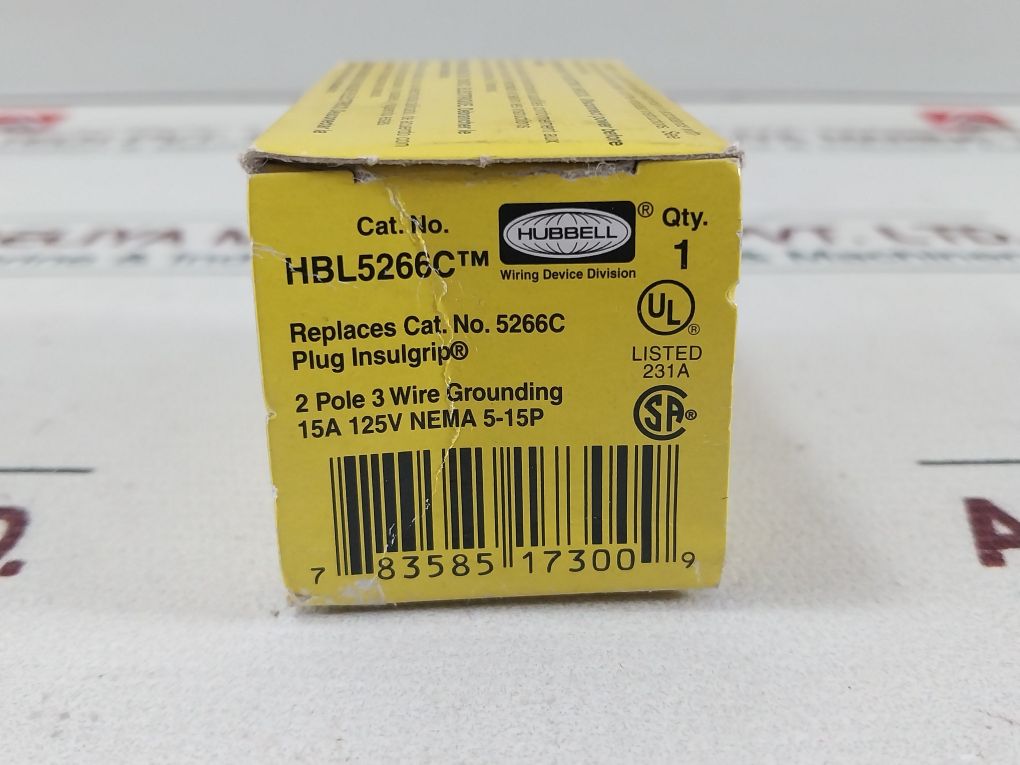 Hubbell Hbl5266C Power Entry Connector/Plug 15A. 125V