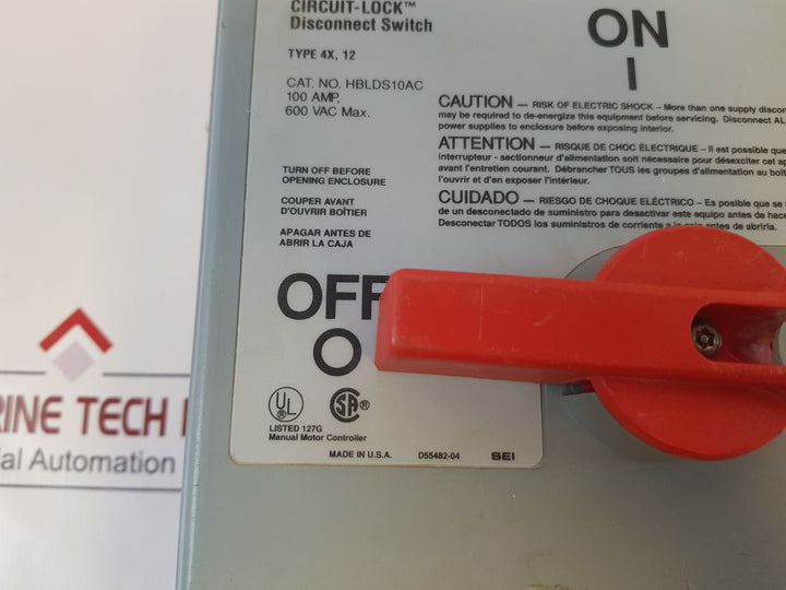 Hubbell Hblds10Ac Disconnect Switch