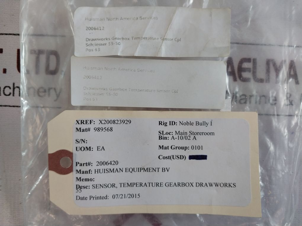 Huisman 60515100086 Ths 55/50 Temperature Gearbox Draw Works Sensor