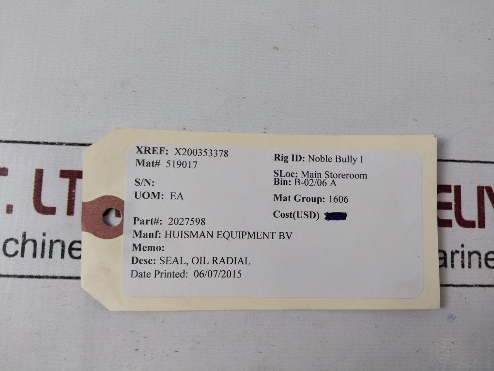 Lot of 2x Huisman 2027598 Radial Oil Seal