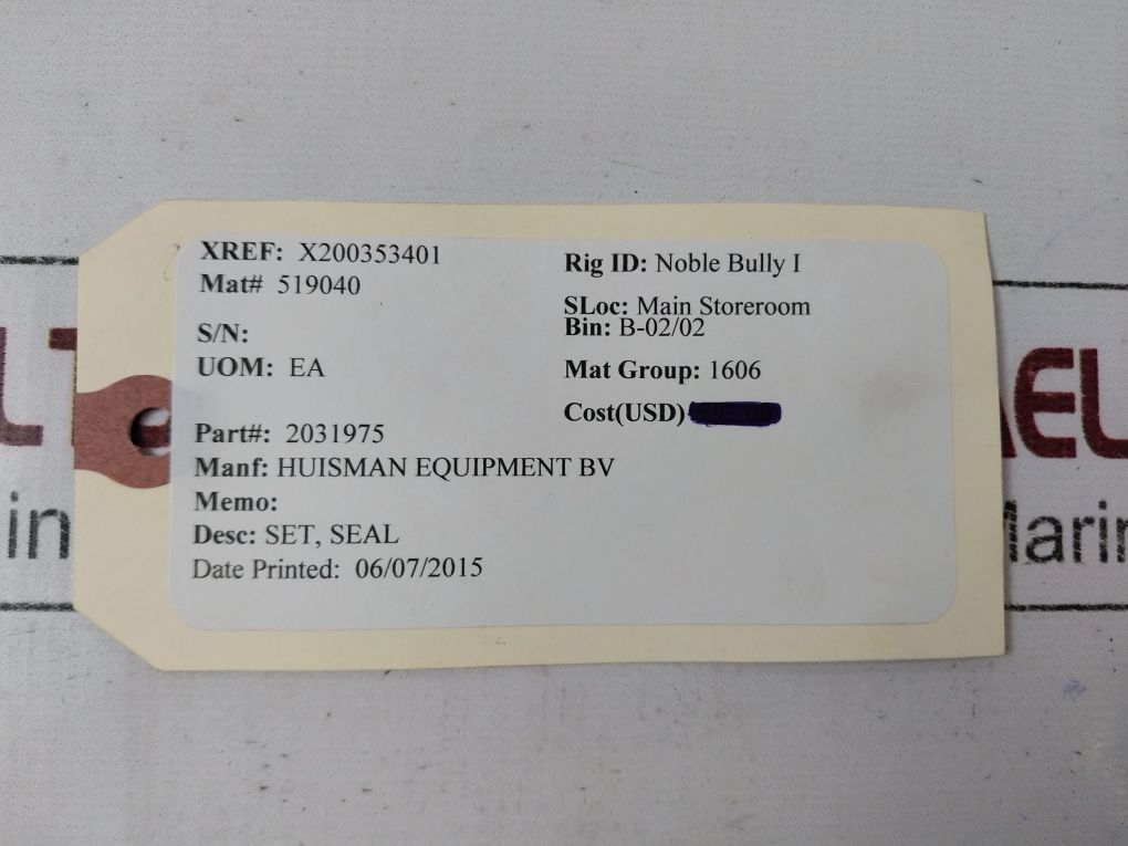 Huisman 2031975 Seal Set