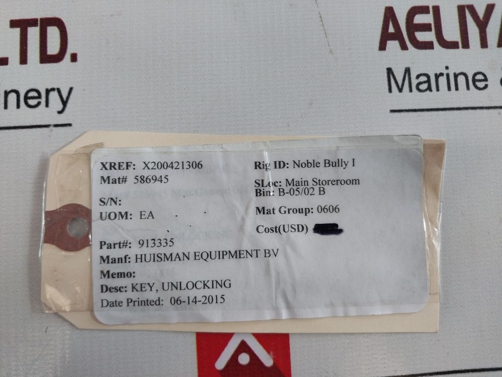 Huisman 913335 Unlocking Key
