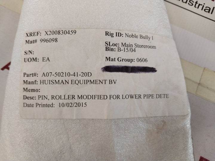 Huisman A07-50210-41-20D Modified Roller Pin For Lower Pipe Detect Bracket
