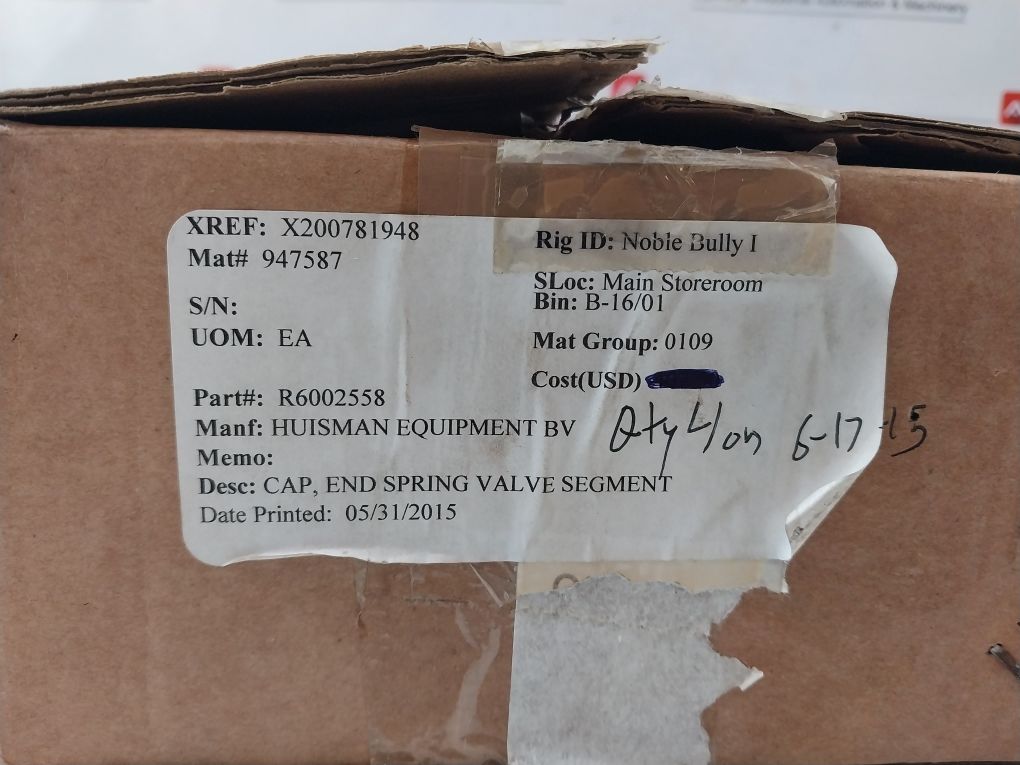 Huisman R6002558 Spring End Cap