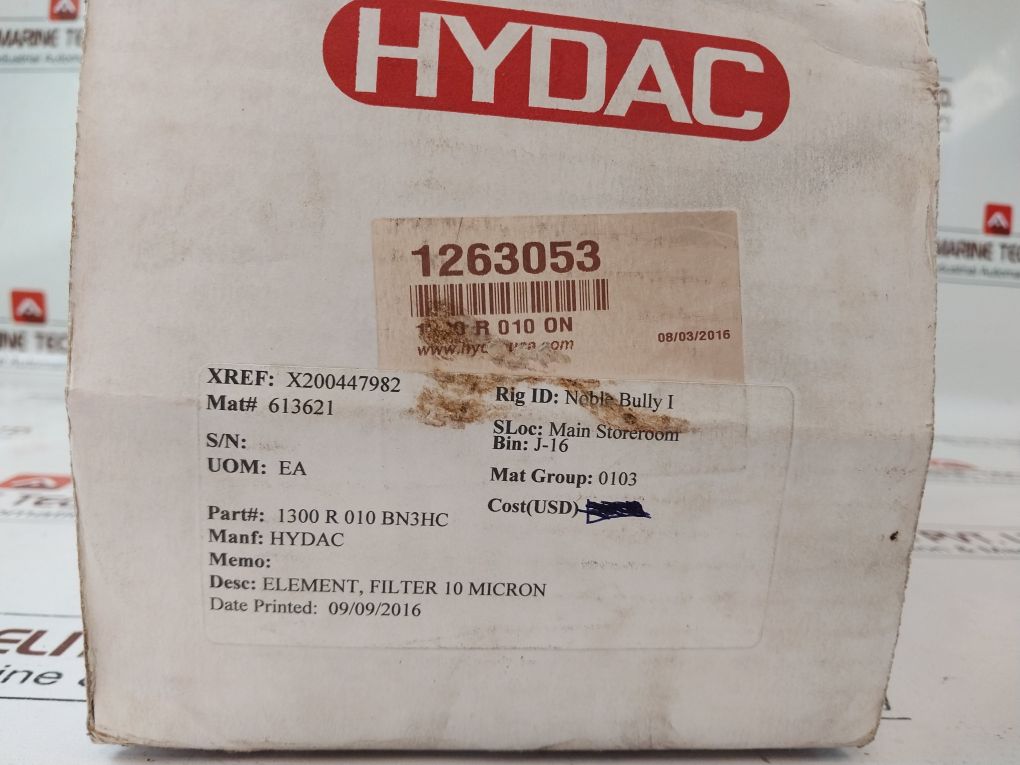Hydac 1300 R 010 On Filter Element 1263053