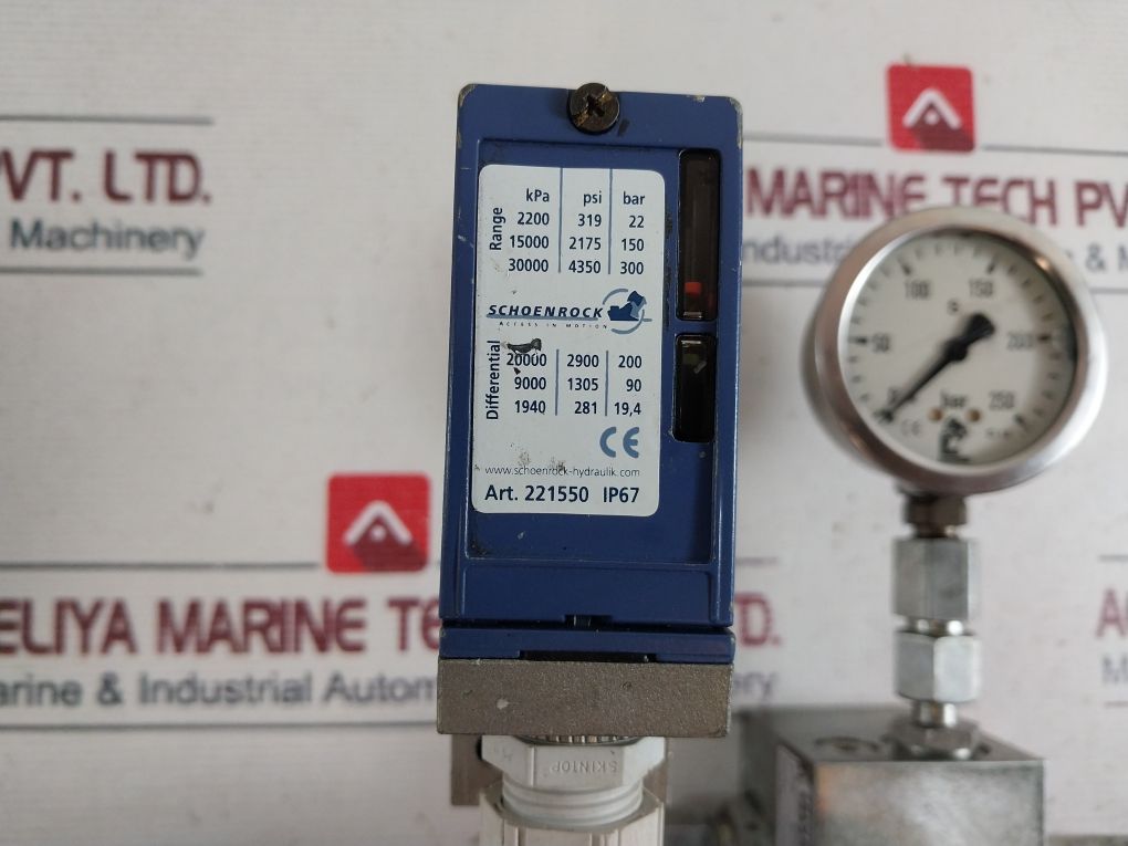 Hydac 3154855 Valve Gauge With Pressure Switch Ip67