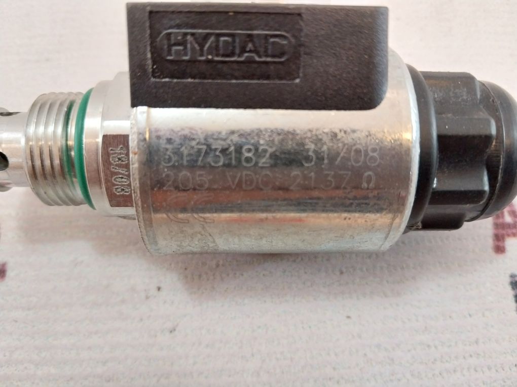 Hydac 3173182 Solenoid Valve W/Coil 205 Vdc 2137Ω