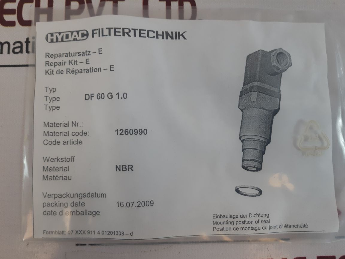 Hydac Df 60 G 1.0 Seal Repair Kit
