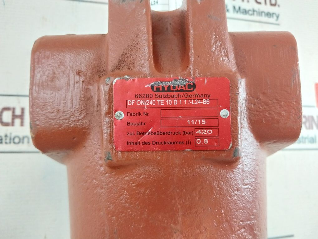 Hydac Dfon 240 Te 10D 1.1/-l24-b6 Pressure Filter 24V Ac/Dc