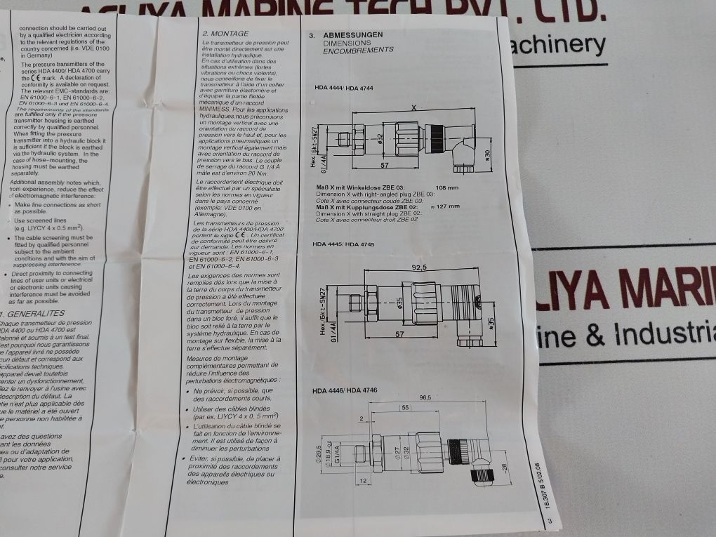 Hydac Electronic Hda 4745-a-060-000 Pressure Transmitter