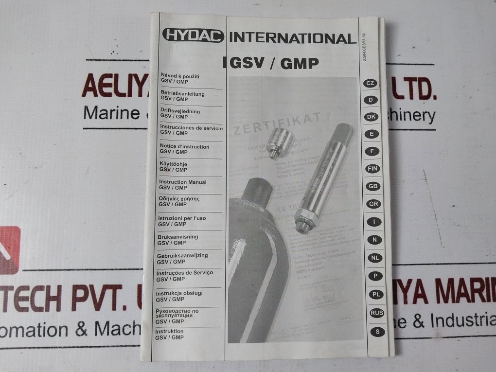 Hydac Gsv6-10-ce1637 Gas Safety Valve 350 Bar