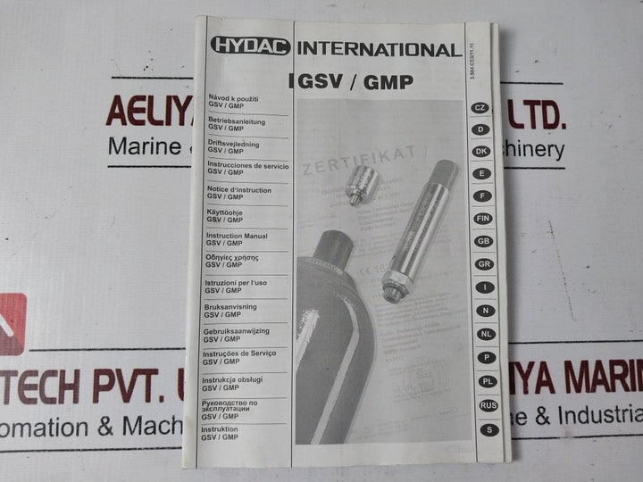 Hydac Gsv6-10-ce1637 Gas Safety Valve 350 Bar