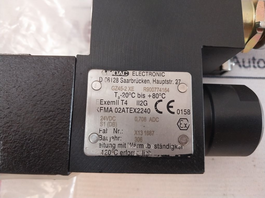 Hydac Gz45-2Xe 3/2 Way Hydraulic Valve 210Bar