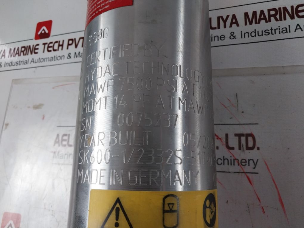 Hydac Sk600-1/2332S-517Acb-v0-08 Piston Accumulator