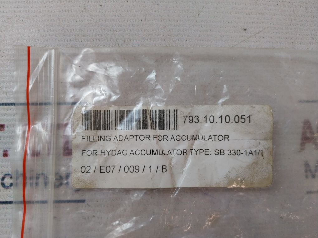 Hydac Sb 330-1A1/1 Filling Adaptor For Accumulator