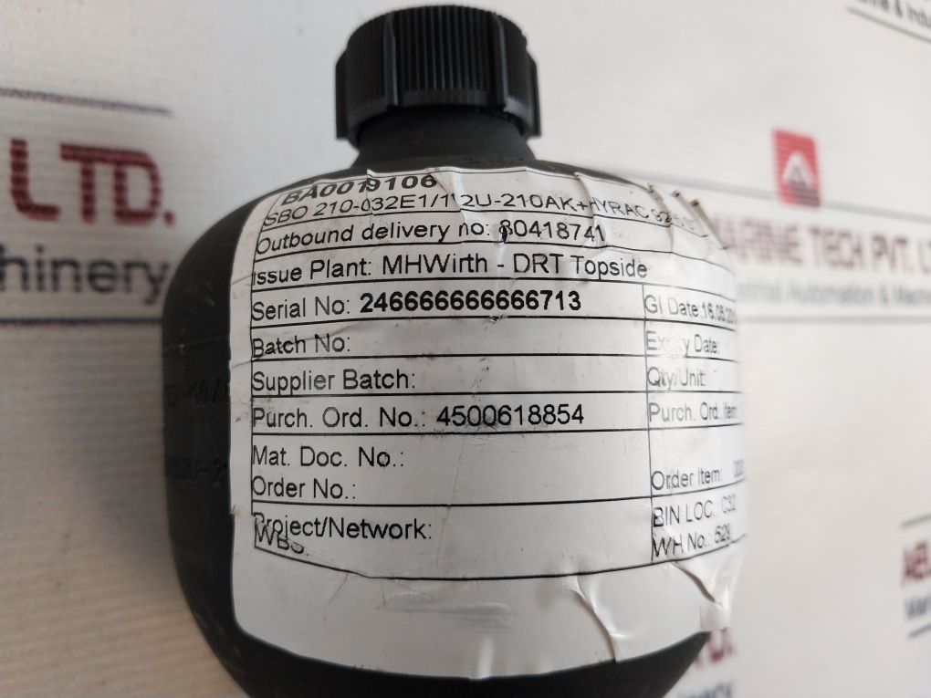 Hydac Sbo210-0.32E1/112U-210Ak Diaphragm Accumulator