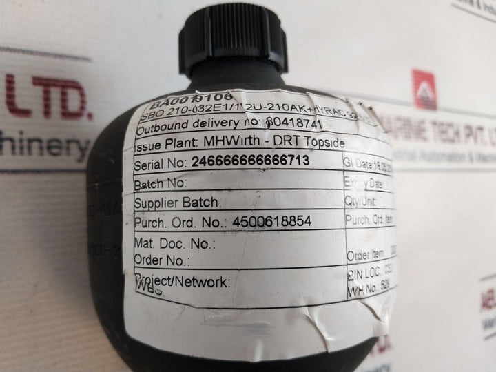 Hydac Sbo210-0.32E1/112U-210Ak Diaphragm Accumulator