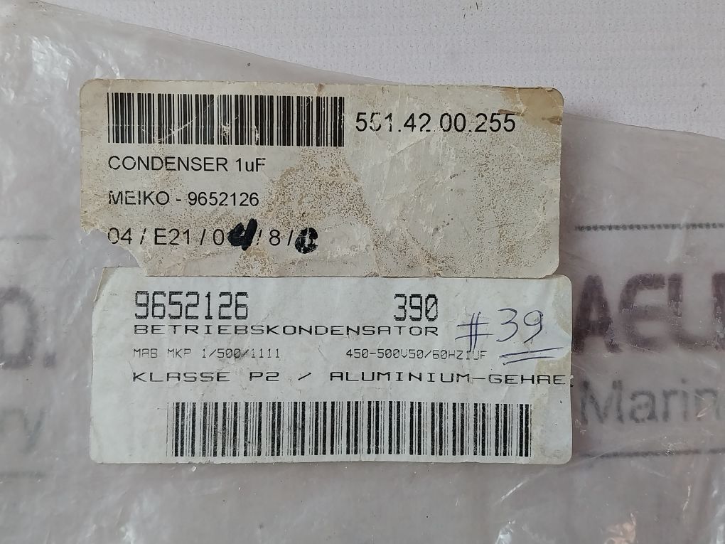 Meiko Hydra Mab Mkp 1 Motor Operating Capacitor 551.42.00.255, 470 Vac
