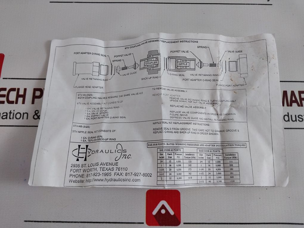 Hydraulics 6Tv-va-16 & 5Tv-ns-16 Valve And Seal O-ring Kit