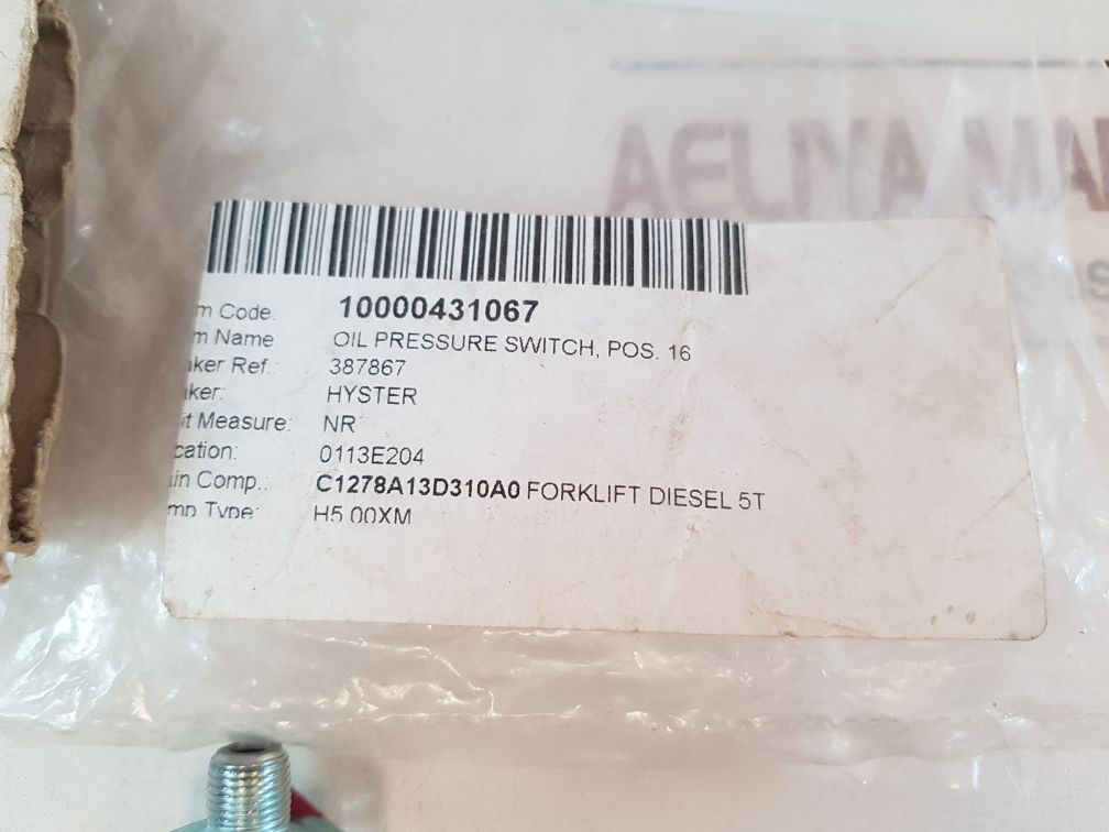 Hyster 387867 Oil Pressure Switch