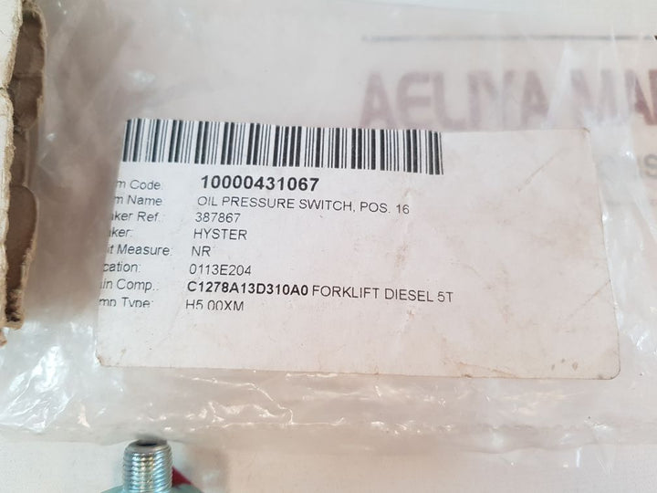 Hyster 387867 Oil Pressure Switch