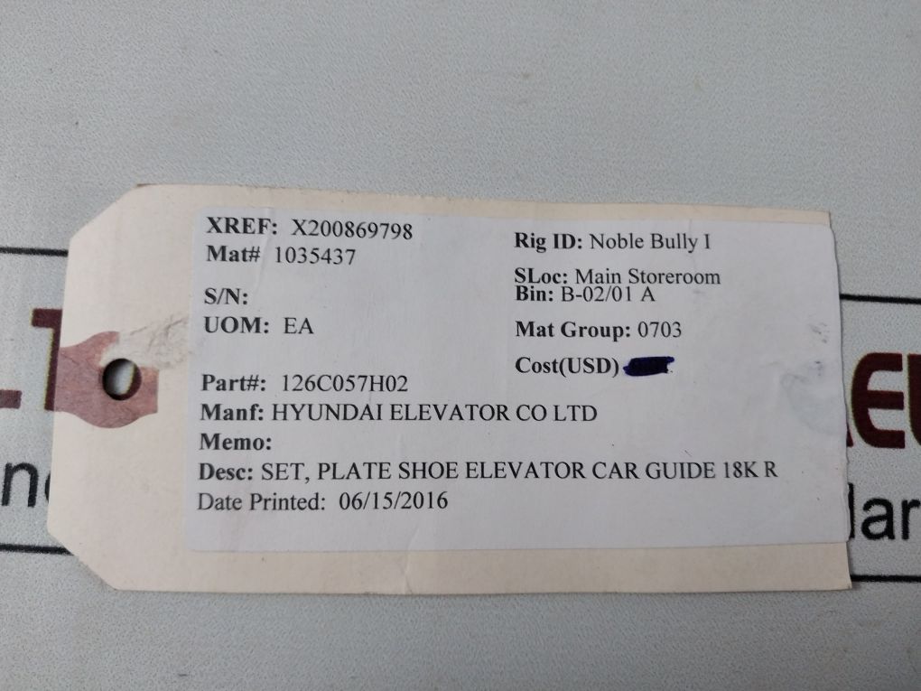 Lot of 12x Hyundai 126C057H02 Elevator Guide Shoe For Car