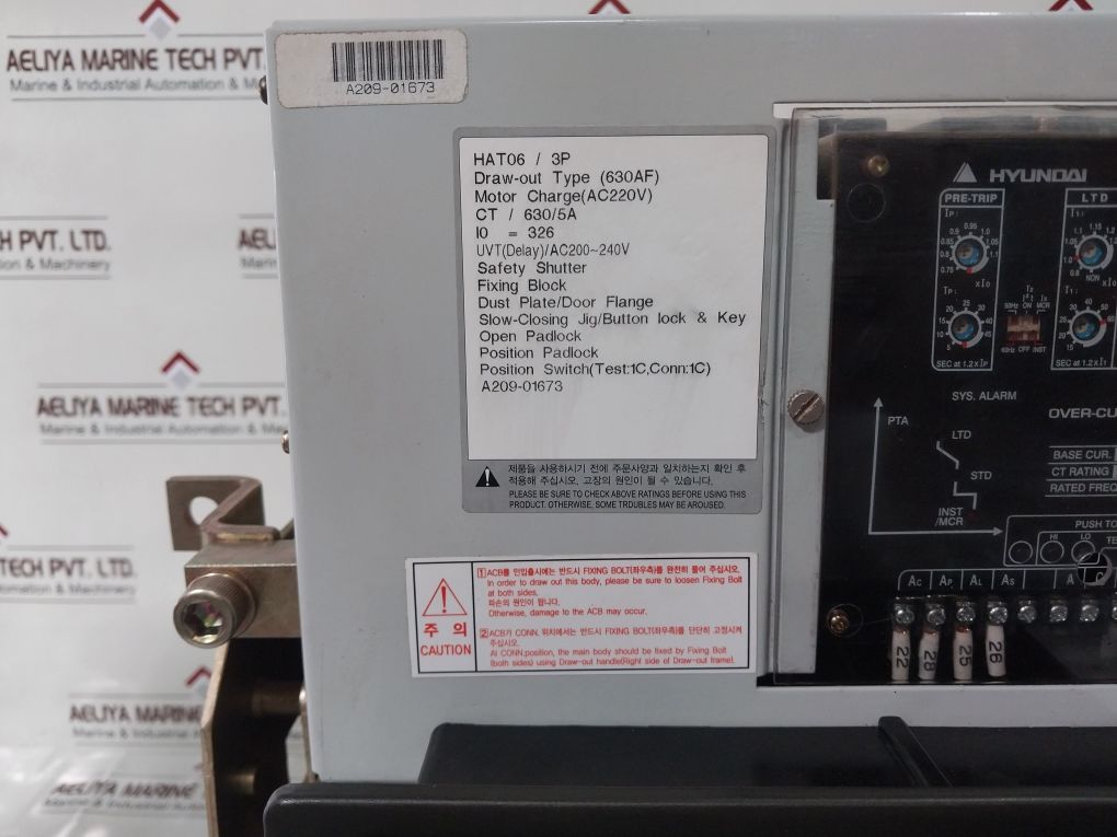 Hyundai Aor-1S-as Over Current Trip 326A Ct 630/5A