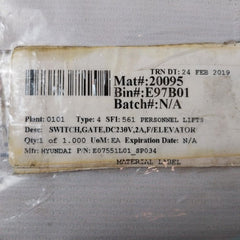 Hyundai Dc230V F/Elevator Gate Switch