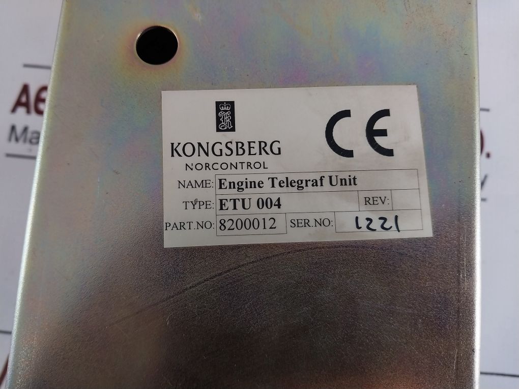 Nor Control/Kongsberg Etu 004 Engine Telegraph Unit 8200012, Ha339587A