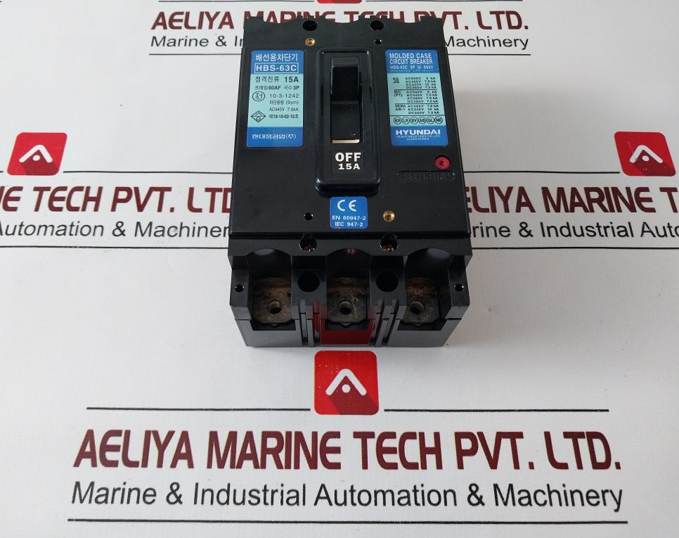 Hyundai Hbs-63C Molded Case Circuit Breaker 15A