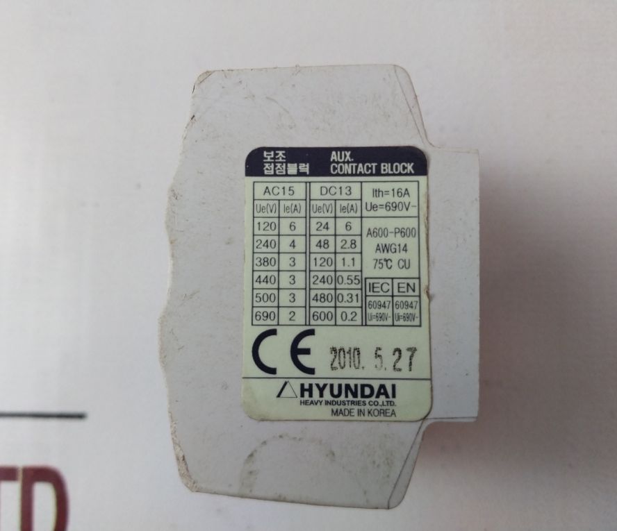 Hyundai Hiab 22 Aux. Contact Block
