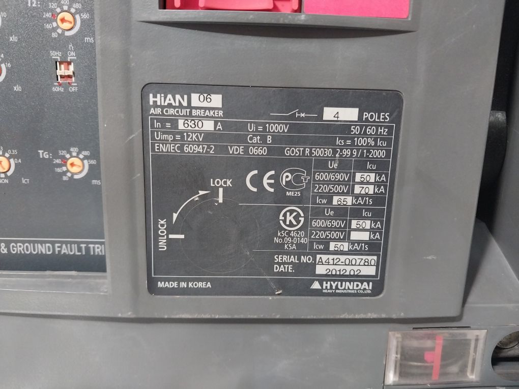 Hyundai Hian 06 Air Circuit Breaker 50/60Hz