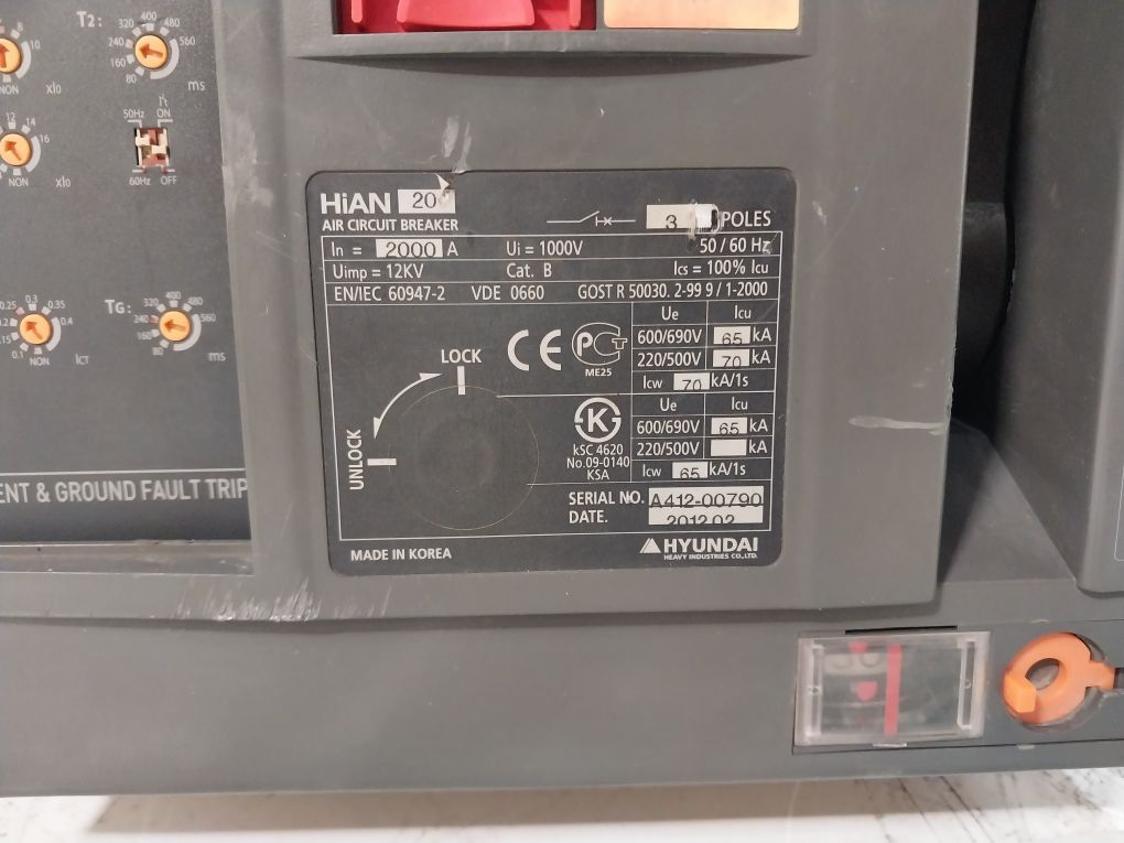 Hyundai Hian20 Air Circuit Breaker 3 Poles