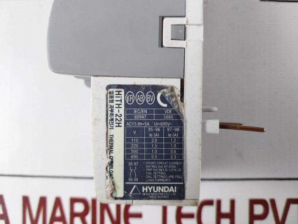 Hyundai Hith-22H Thermal Overload Relay 7-10 A