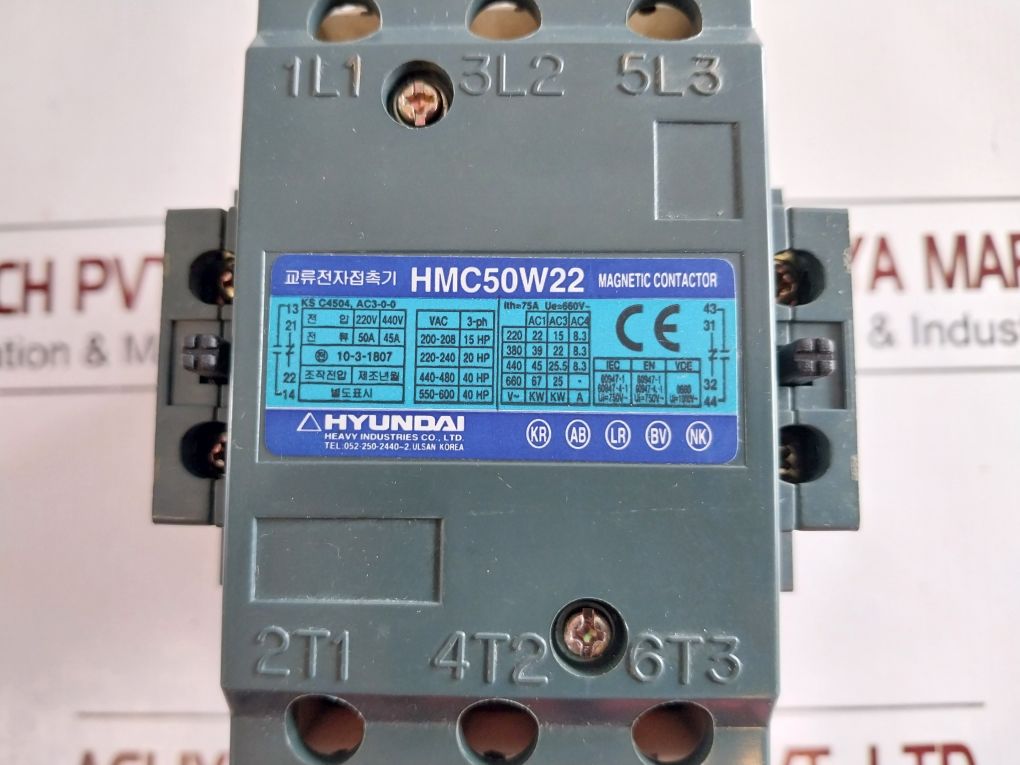 Hyundai Hmc50W22 Magnetic Contactor Free Shipping