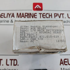 Hyundai Hmx 40 Control Relay 230V 60Hz