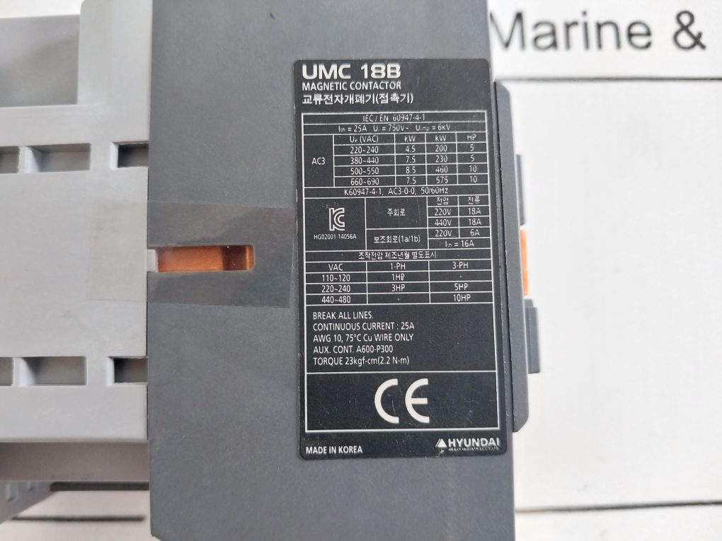 Hyundai Umc 18B Magnetic Contactor