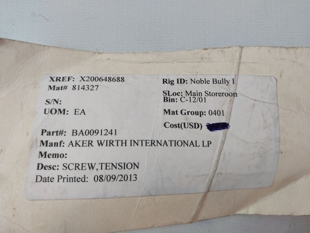 Aker Ba0091241 Tension Screw 