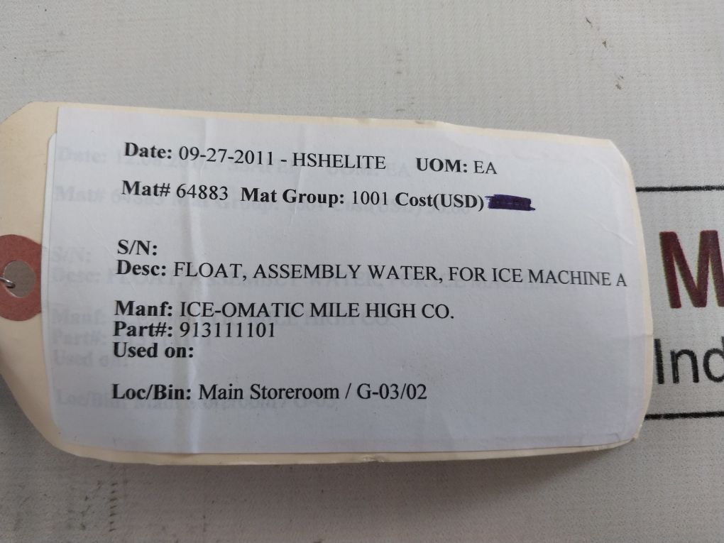 Ice-o-matic 913111101 Float Valve