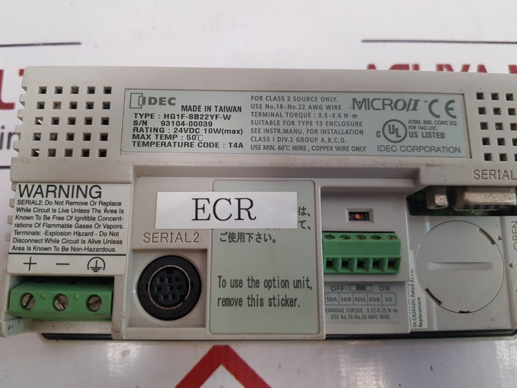 Idec Hg1F-sb22Yf-w Touch Screen Display