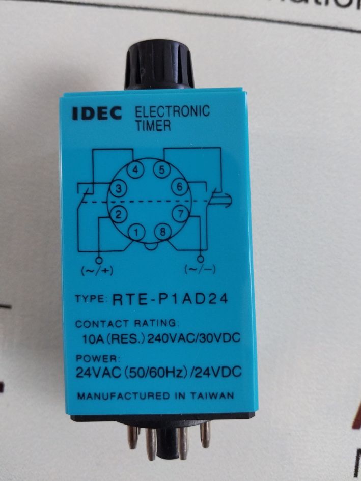 Idec Rte-p1Ad24 Electronic Time Delay Relay 1S-10 Min, 24Vdc