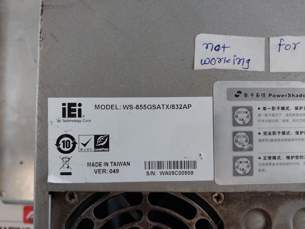 Iei Ws-855Gsatx/832Ap Industrial Lcd Workstation