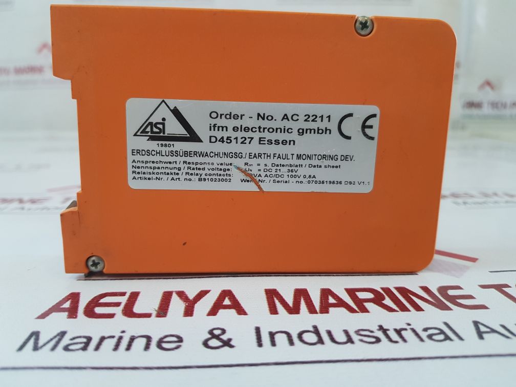 Ifm Electronic Ac 2211 Earth Fault Monitoring

