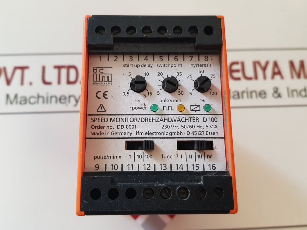 Ifm Electronic Dd0001 Speed Monitor Ac 230V