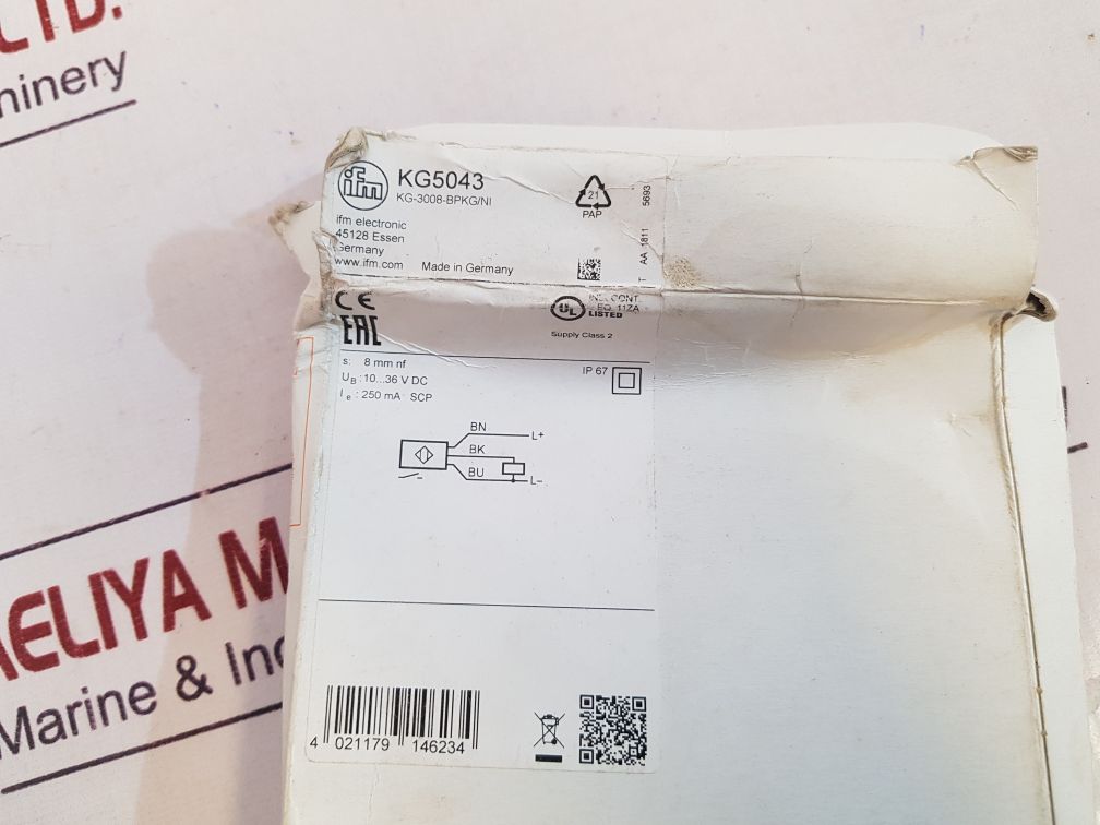Ifm Electronic Kg-3008-bpkg/Ni Capacitive Sensor Kg5043