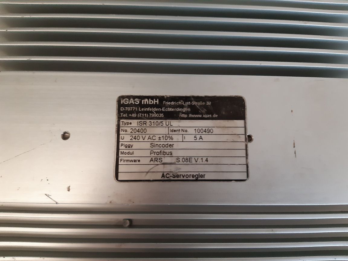 Igas Profibus Isr 310/5 Ul Ac Servo Controller I 5A