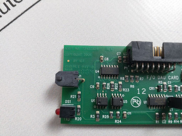 Igt 7540260W Fiber Optic Daughter Board Rev: A