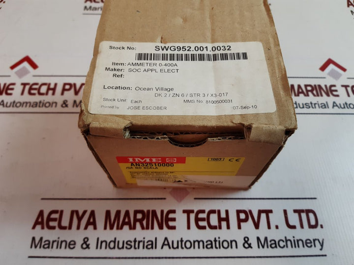 Ime An32510000 Ammeter 0-400A
