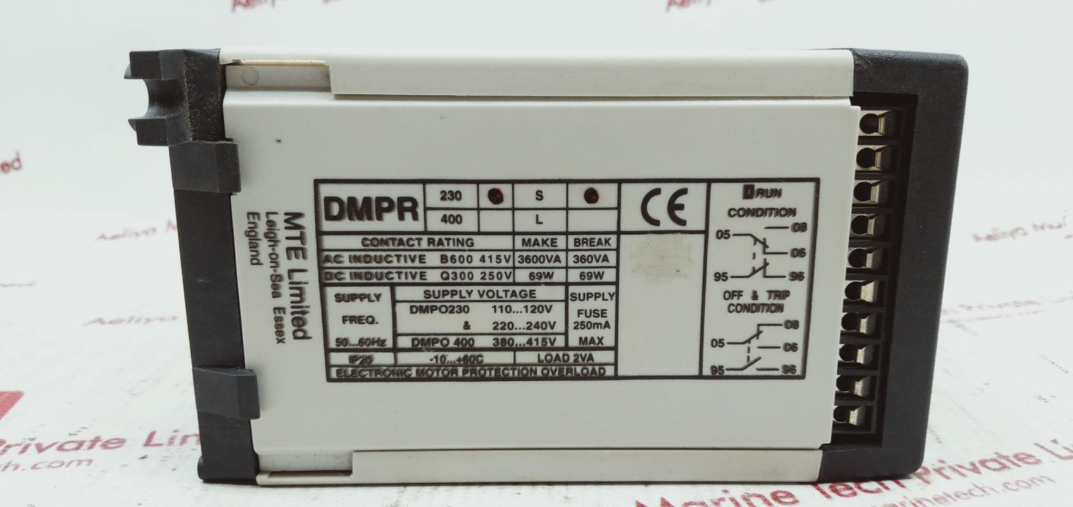 Mte dmpr electronic motor protection relay