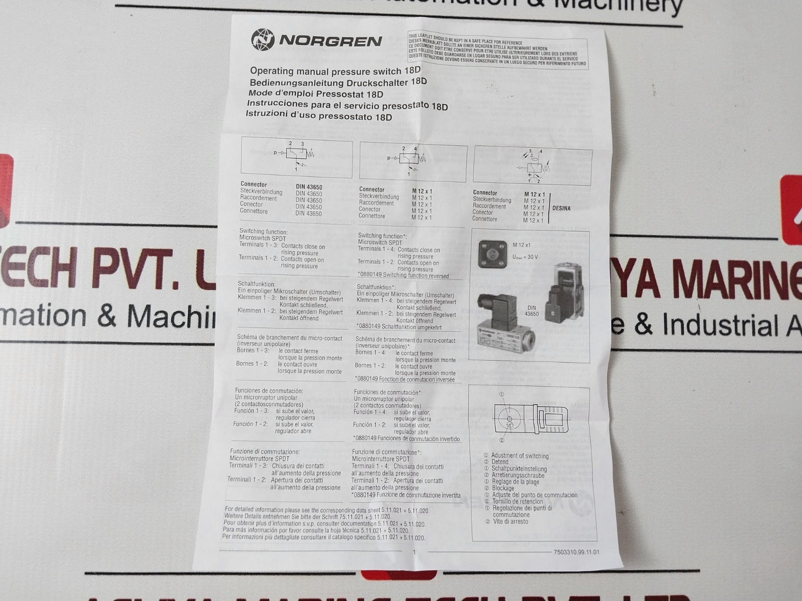 Imi Norgren 0882200 Pressure Switch 10…160 [Bar]